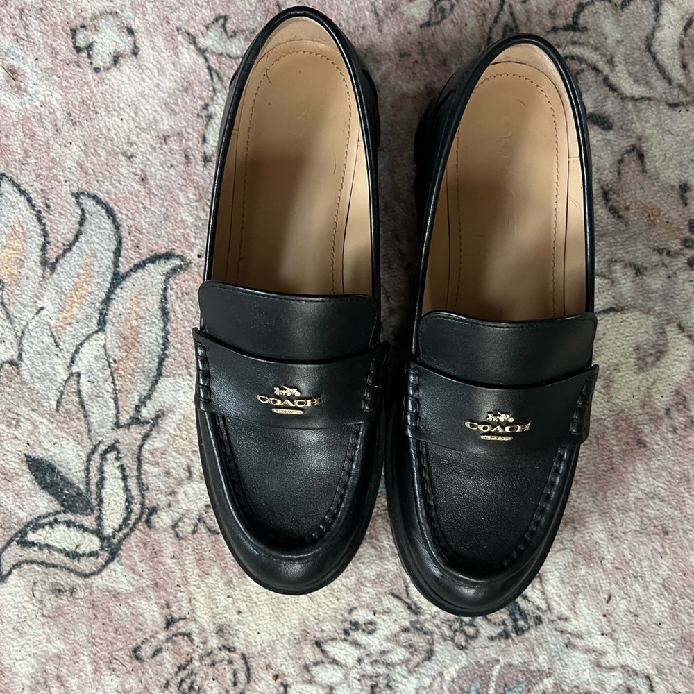 Coach Black Leather Women's Loafers